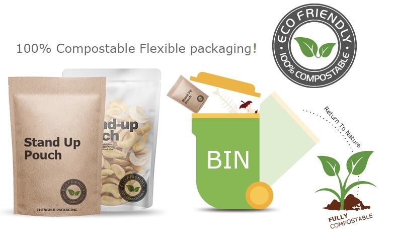 BRC Plastic Zipper Packaging Bags , Biodegradable Custom Printed Snack Bags