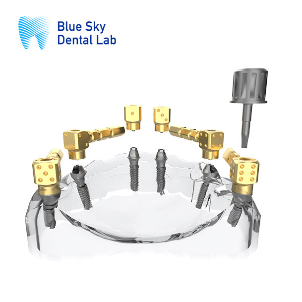 Metal Dental Implant Scan Body With Multi Unit Abutment For Edentulous