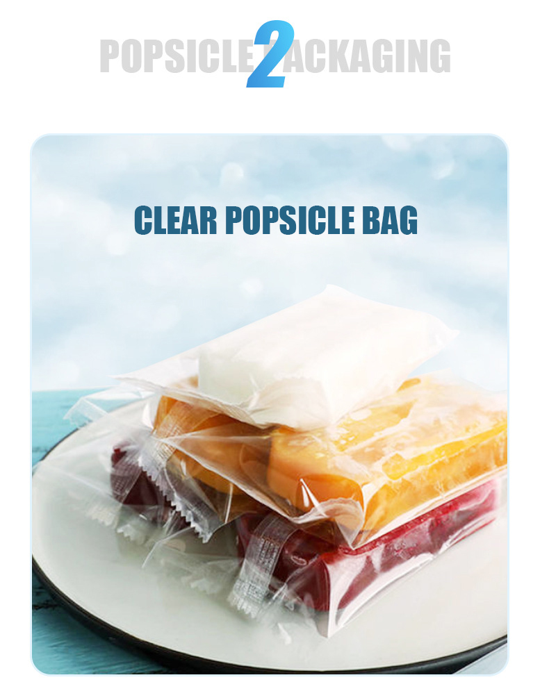 Custom Printed Heat Seal Plastic Ice Packaging for Transparent Frosted Ice Cream