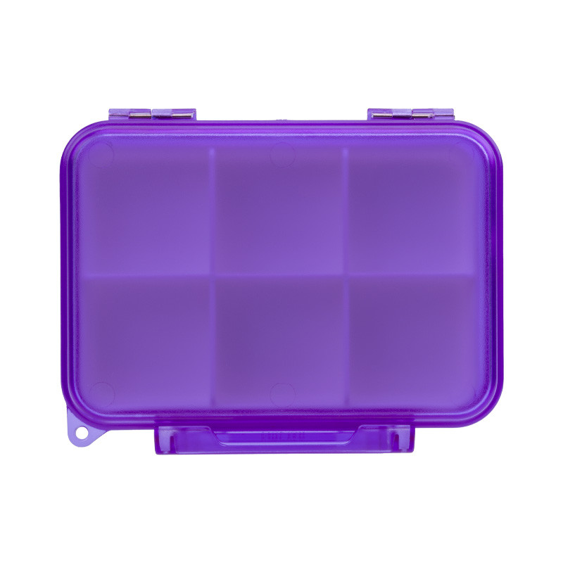 Multifunctional Water Resistent Daily Pill Box With Removable Tray 6 Compartments Matte Surface