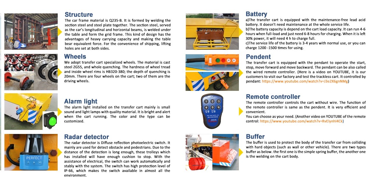 Workshop Cast Iron Battery Powered 20m/Min Die Transfer Cart