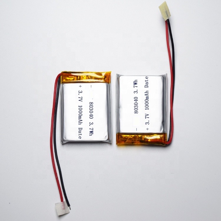 Lithium Polymer UN38.3 1C 803040 3.7 V 1000mah Lipo Battery