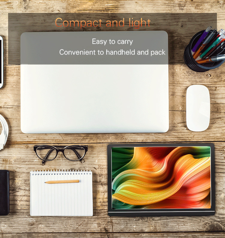 USB C Port 10.1 inches 16.7M Color IPS Screen Slim Portable Monitor