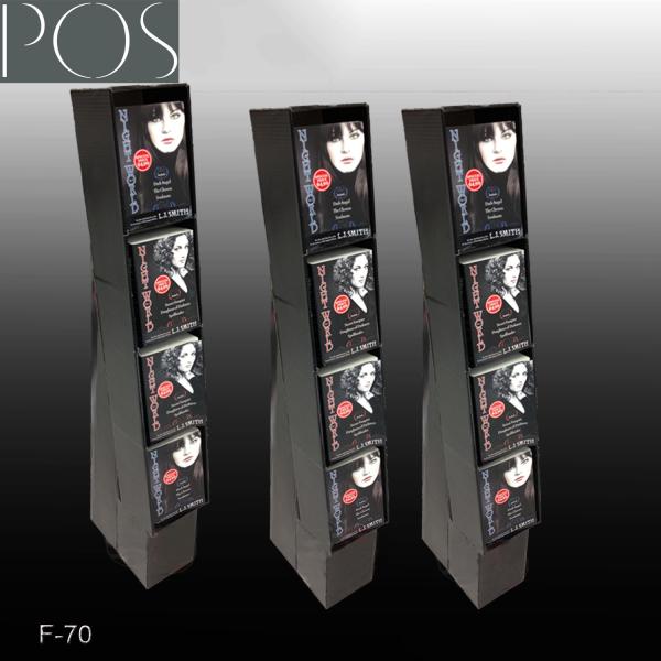 book corrugated compartments display stand