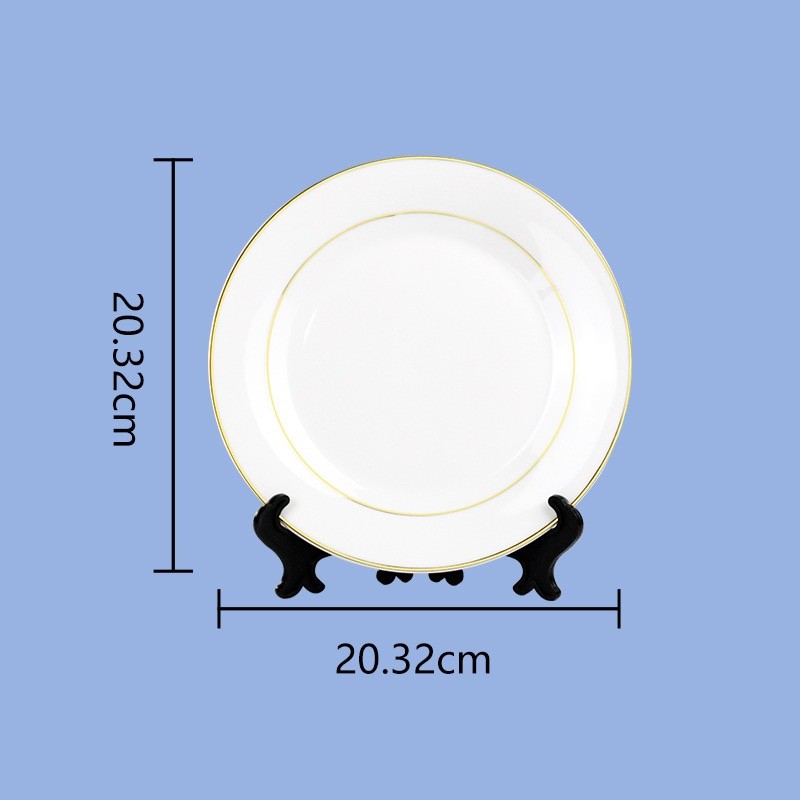 Coated White Sublimation Plates Porcelain Sublimation Ornaments With Golden Edge