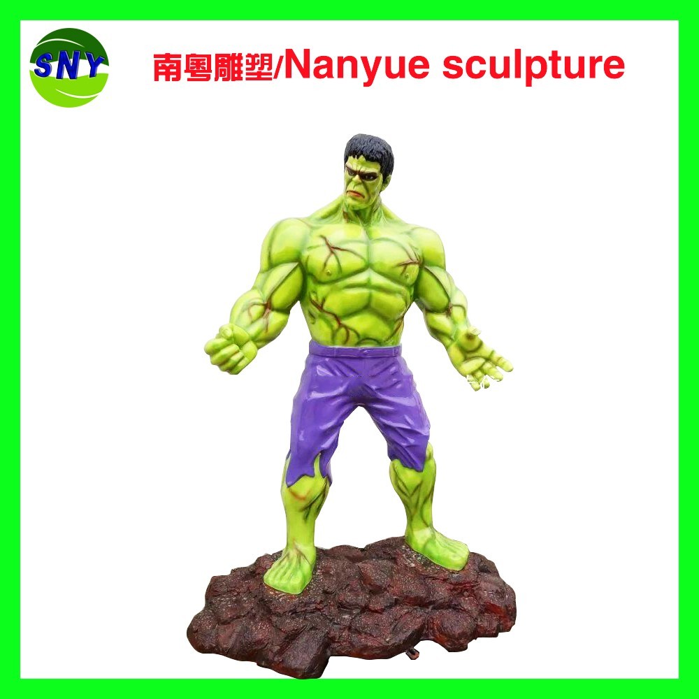 life size fiberglass movie marvel character hulk statue as decoration in park or hall center