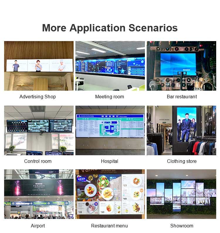 60HZ LCD Video Wall 65inch Series Multi Screen Display Wall 0.37mmX0.37mm Pixel Pitch