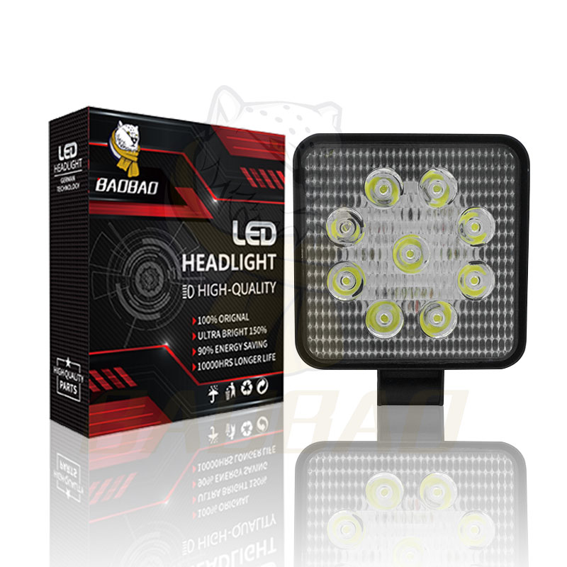 27W High Brightness Suqare LED Work Light Lamp For Car For Truck