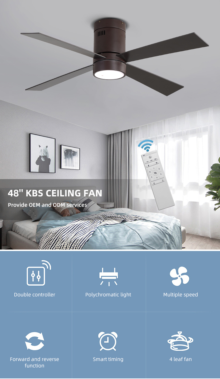 65W 48Inch 4 Metal Blade Modern Style Ceiling Fan