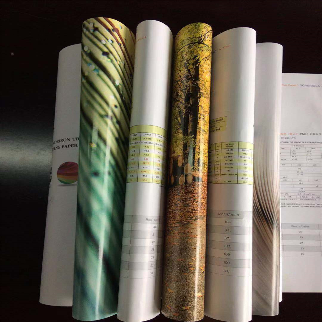 Offset Printing Compatible White Couch Jumbo Roll Raw Paper Materials ART PAPER C2S