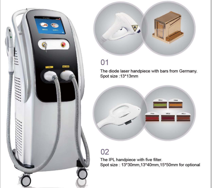 808nm Commercial ipl diode Laser Hair Removal Machine With Big Spot Size 13×13mm2