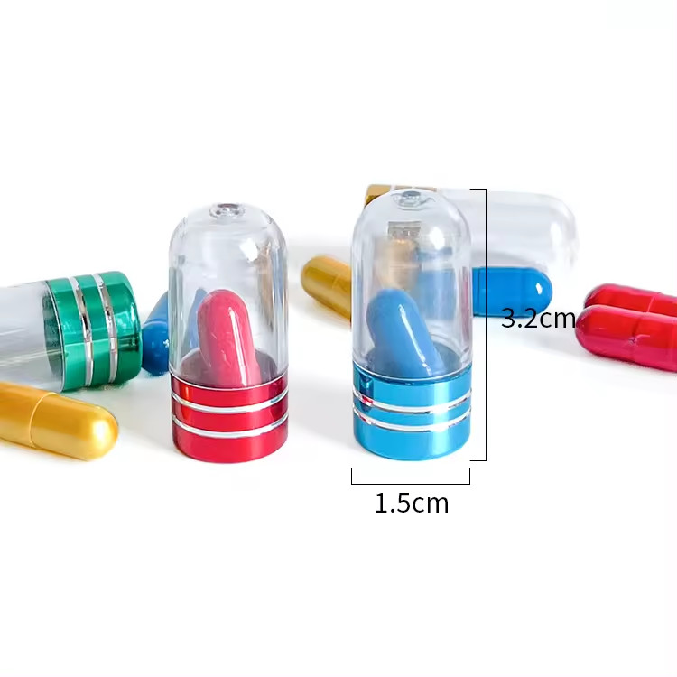 Male Enhancement Clear Empty Pill Capsule Bullets Plastic Single Pill Bottle