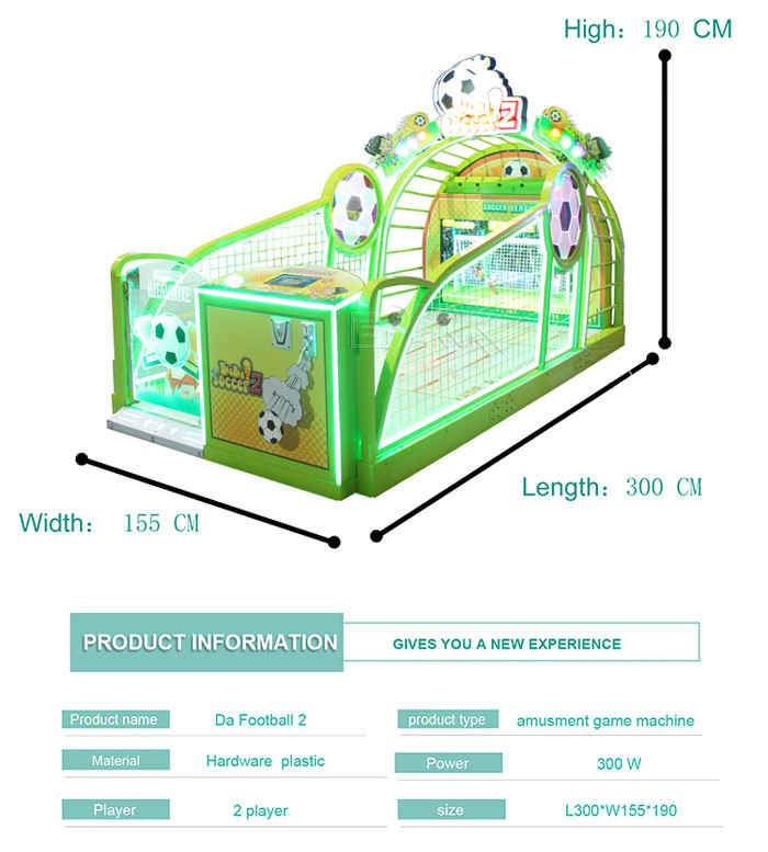 Mini Kids Gym Playground Big Big Soccer 2 Players Play Football Game Machine with 55 Inch Screen