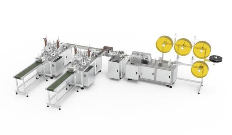 Small Size Medical Sanitary Face Mask Machine / Surgical Face Mask Making Machine