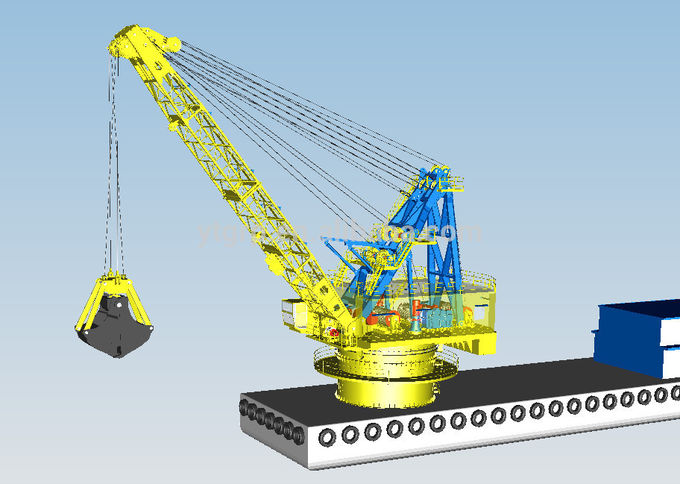 5 - 80 Ton Offshore Marine Cranes Special Grab Bucket Dredger 1.2r/Min For Ship Loading