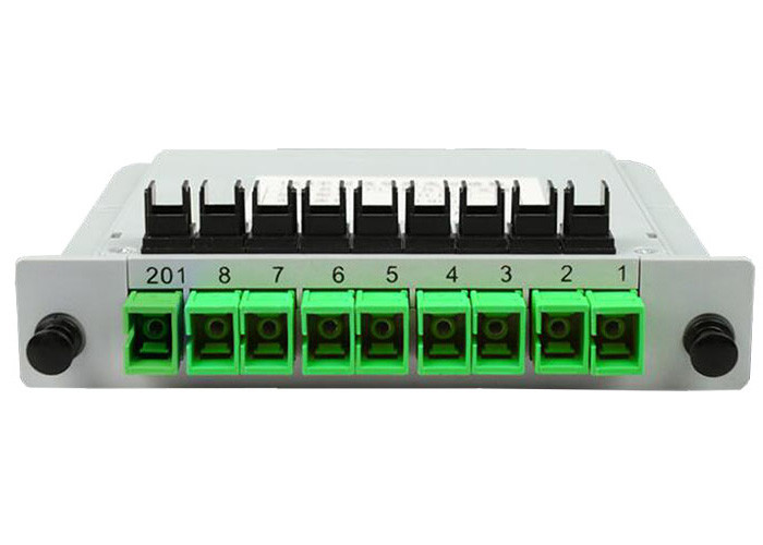 Fiber Optic Splitter Single Mode , Cassette Type 1x8 Plc Splitter SC APC