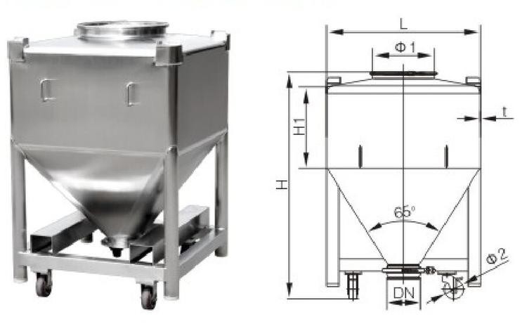 500 Lb Bin Replaceable Post Bin Blender Provides Mixing Blending Mixing Speed 3 R/min