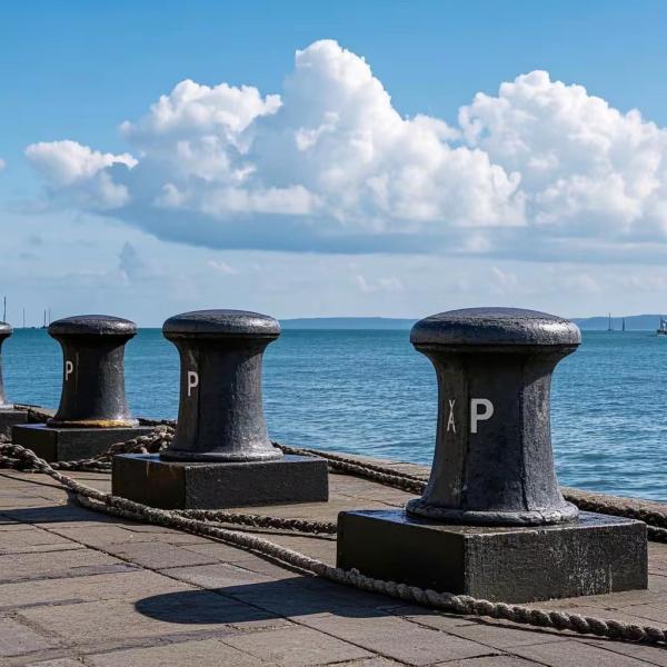 550KN Pillar Type Cast Iron HT200 Yacht Mooring Bollards Bitts Polished Dock Mooring