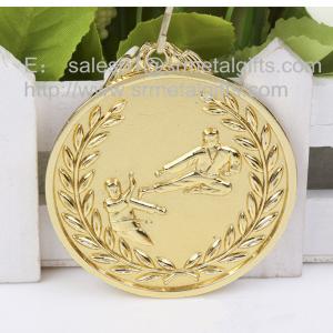 China Gold Karate medals for sale, blank engraved karate medals and medallions wholesale, on sale