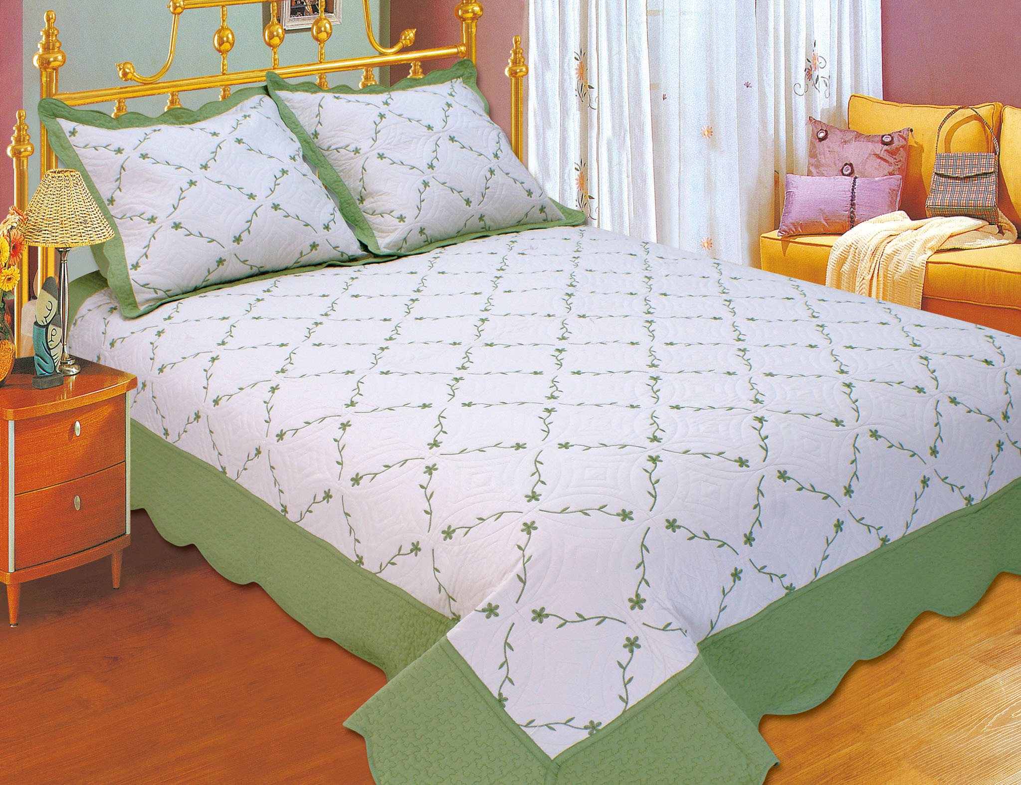 Plain Color Floral Bedding Sets Silky Soft Touch For Home And Hotel