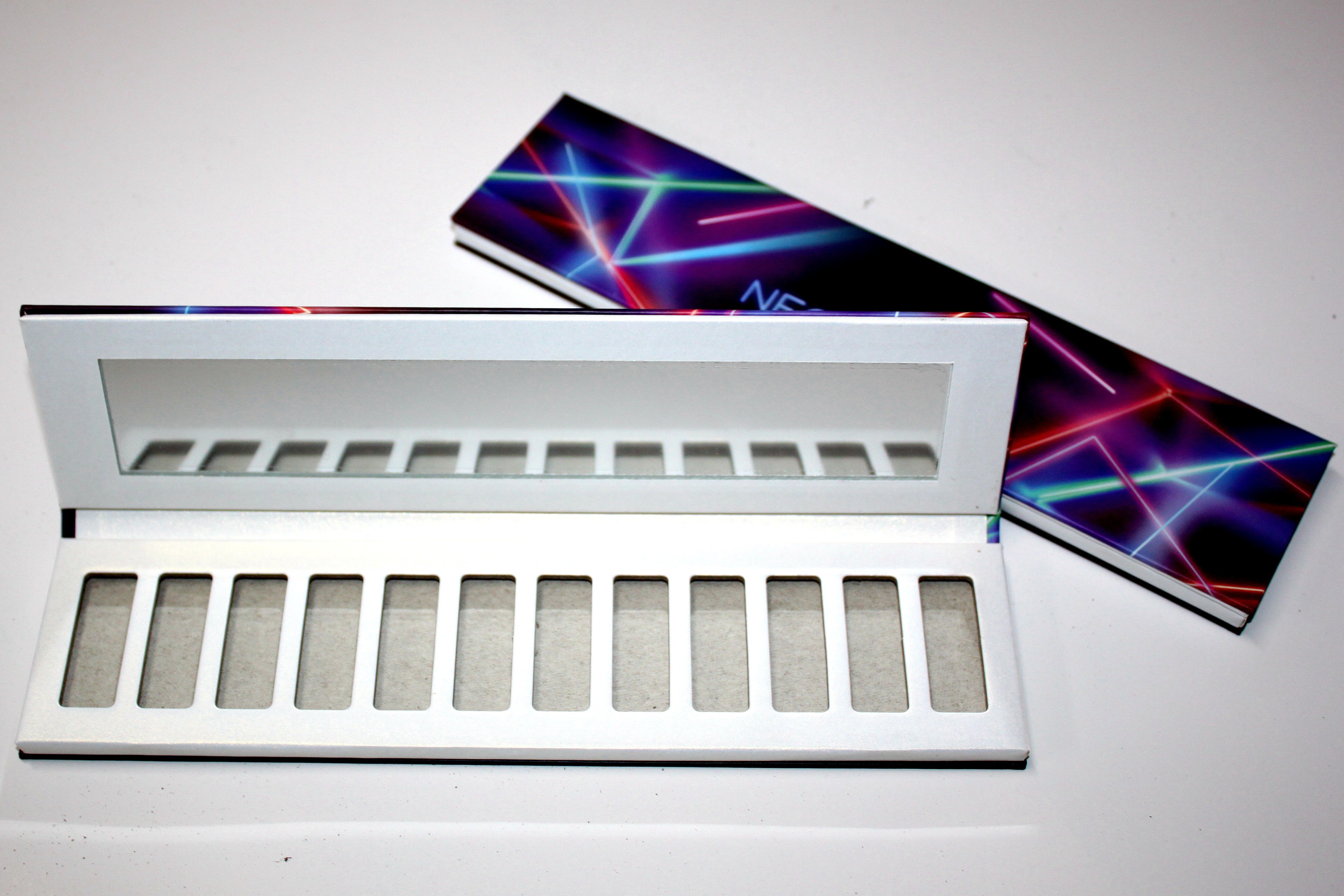 12 Pan Paper Empty Eyeshadow Palette Handmade With White Pearl Paper