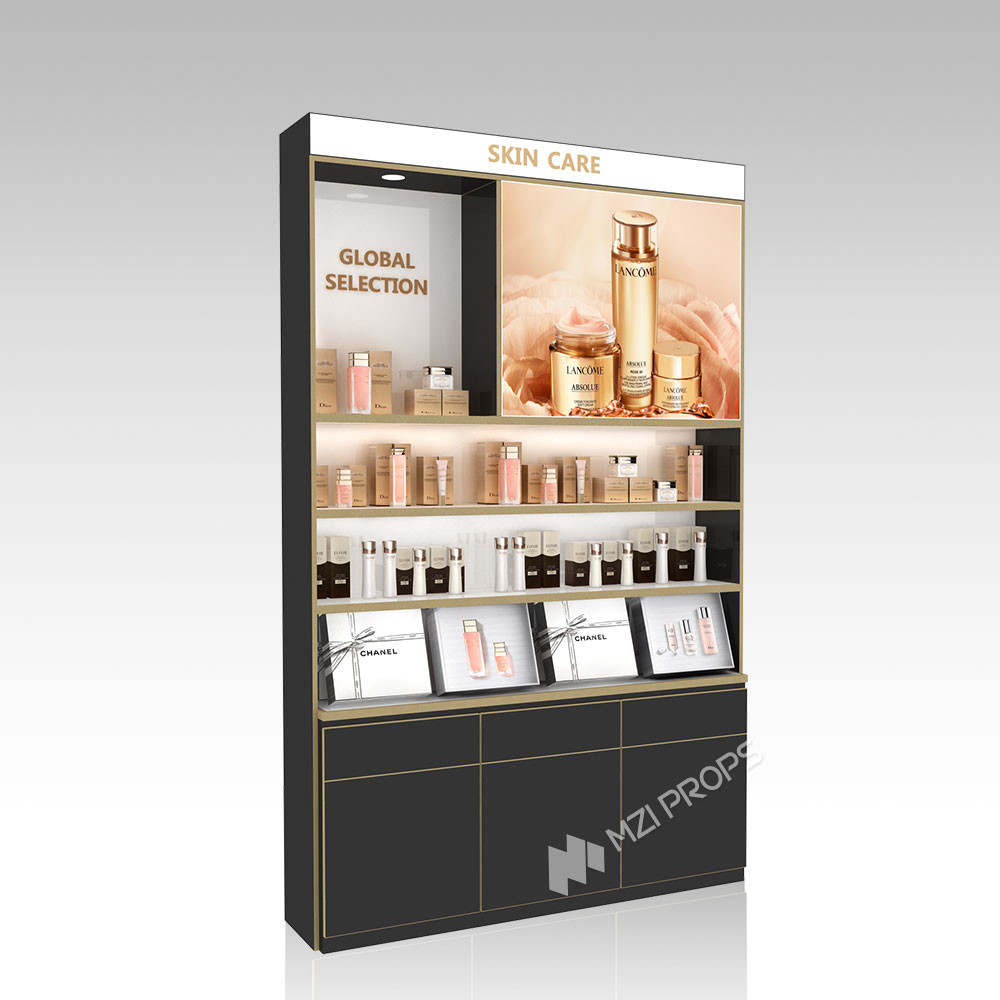 DYaS-VK-5 Skincare Display Cabinet with 3mm Acrylic Light Box and Engraved Pattern
