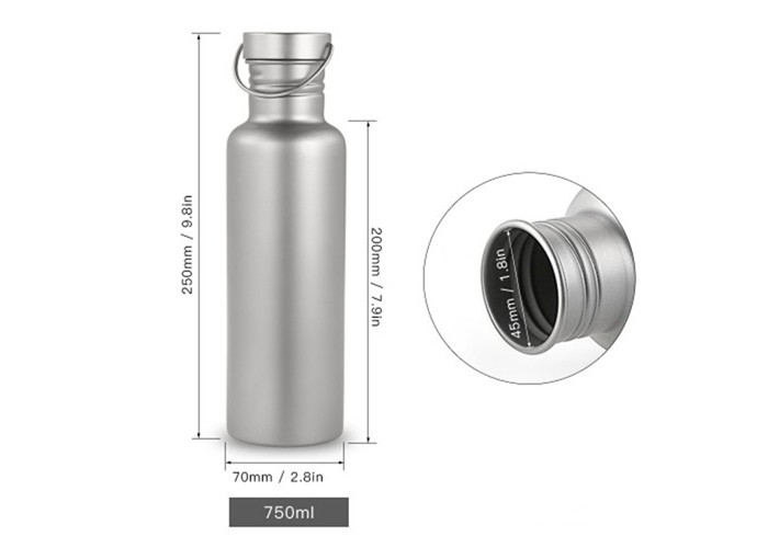Sports Pure Titanium Water Bottle Travel Mug for Camping Hiking Cycling Fitness