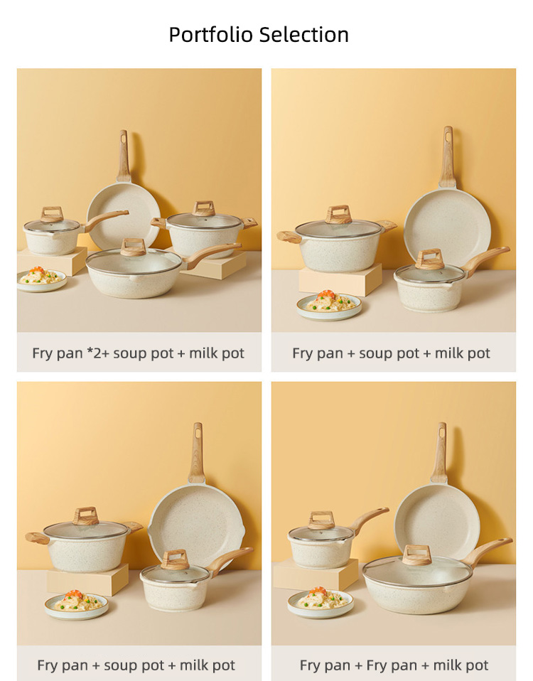 Multifunction 3pcs Aluminum Cooking Cookware Pot Set Non Stick Kitchen Ware Cookware Set