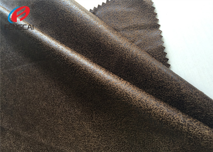 100% Polyester Fake Leather Sofa Fabric , Warp Knitted Faux Suede Fabric