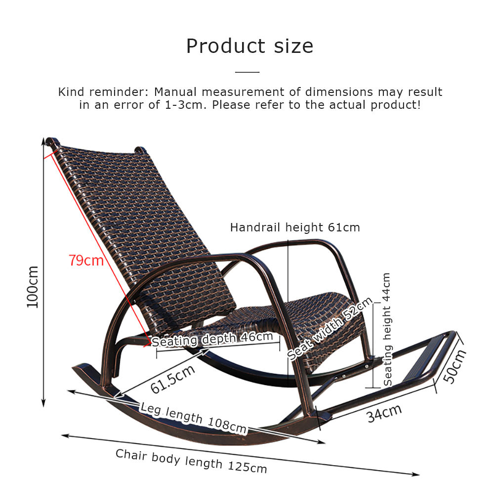 Iron Single Patio Sun Lounger Customized Garden Recliner Chairs
