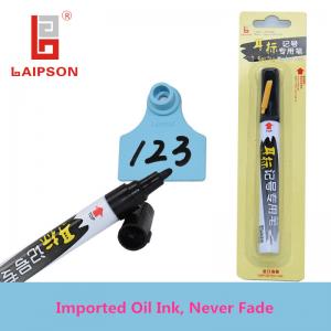 China Permanent Black Ear Tag Marker Pen 145mm*16mm UV Resistant For Pig Sheep Cattle on sale