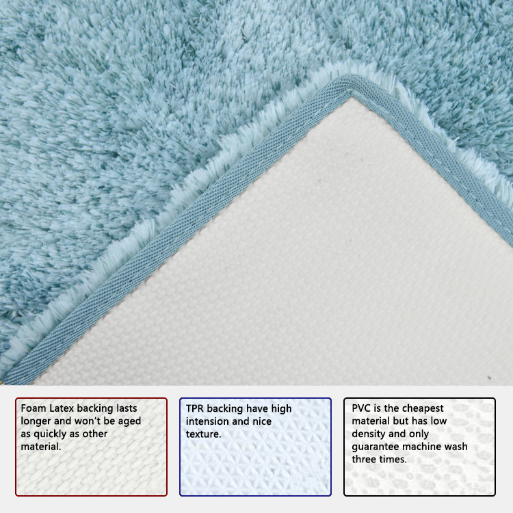 Tufted Microfiber Flannel Runner Bath Mat Latex Backing
