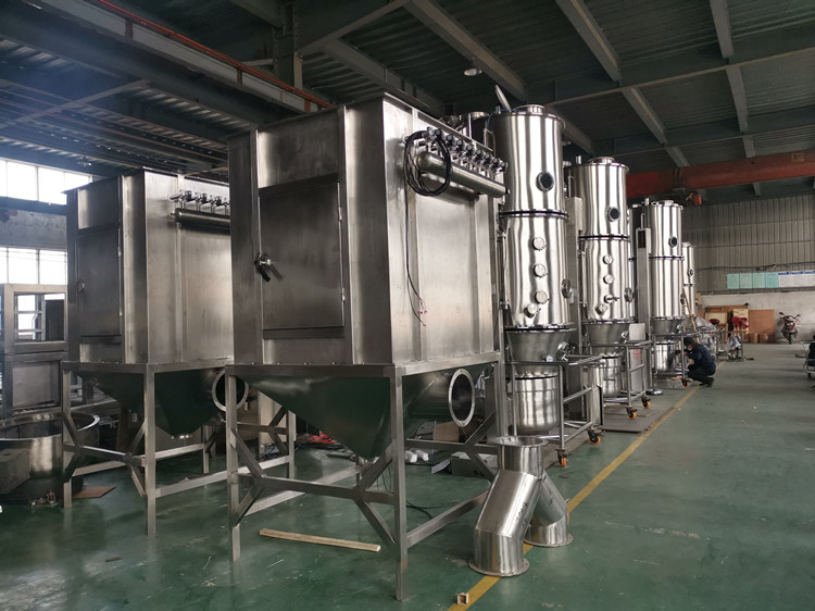 Fluid Bed Dryer 160-240Kg/Batch 0.4-0.6Mpa PLC Control Touch Screen FL-200