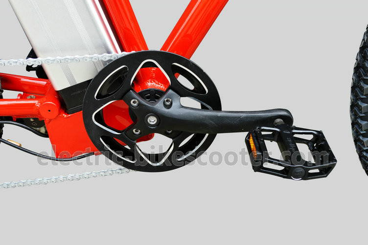 Red 38km/h Electric Pedal Assist Mountain Bike 48V 500W Gear Motor