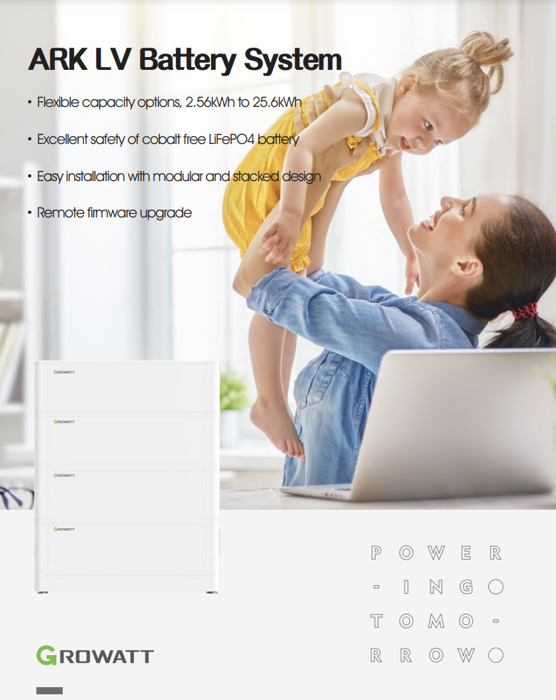 ARK 48v Lithium Ion Solar Battery LFP 25.6kwh Growatt Lithium Battery High Voltage ARK 25.6H-A1 HV