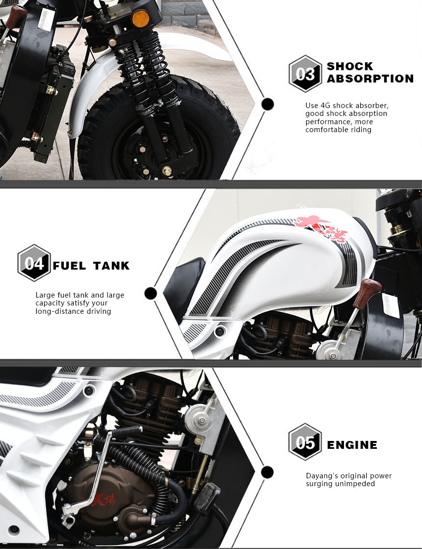 200cc Zongshen Lifan Loncin Engine Gas Tricycle with Front and Rear Drum Brake System