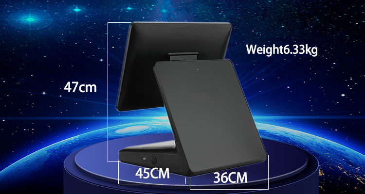 15.6" Touch Screen Cash Register POS Billing Machine with LED8/VFD/11.6" 2nd Display
