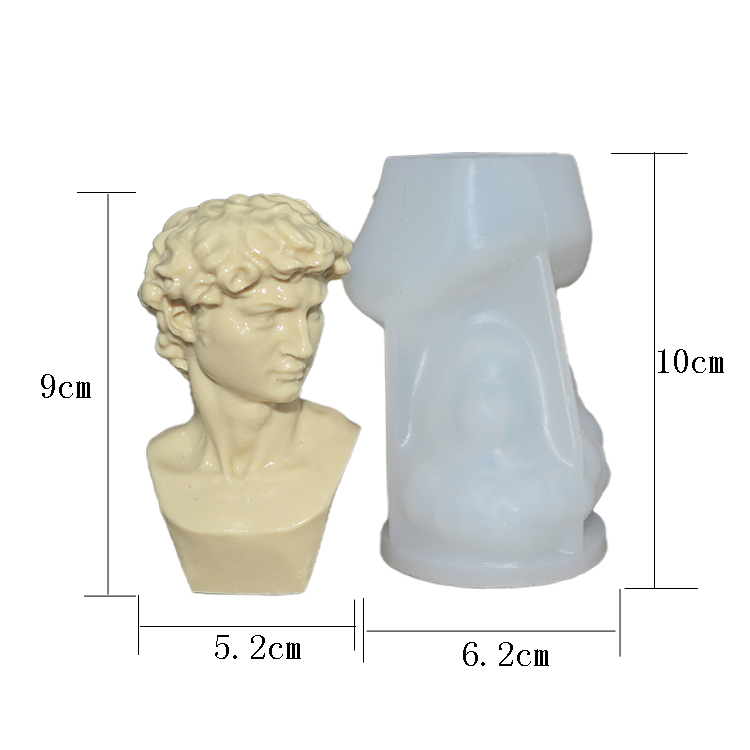David Figure Silicone Candle Mold Handmade 3D DIY Candle Molds Non Stick
