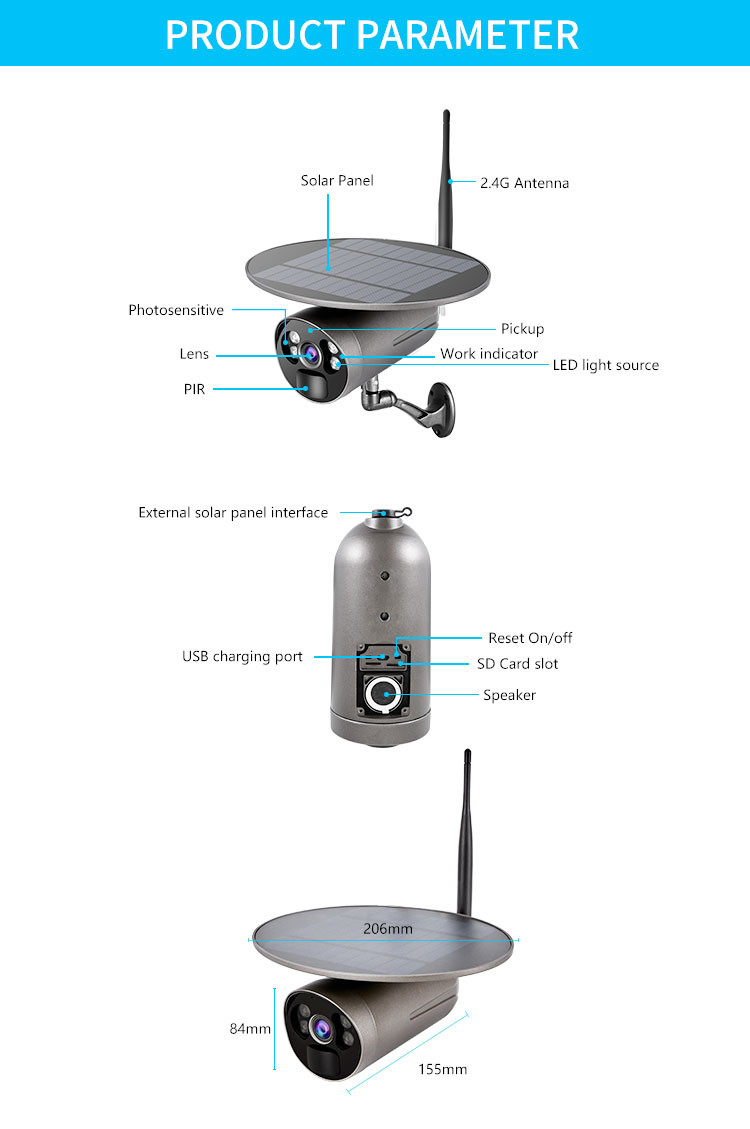 IP66 200W 4G Wifi Security Camera 1080P Android 5.0 PTZ IP Camera
