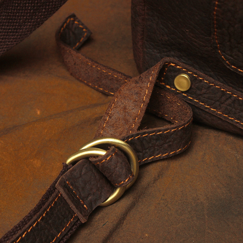 Bucket Retro Soft Anti Theft Genuine Leather Backpack