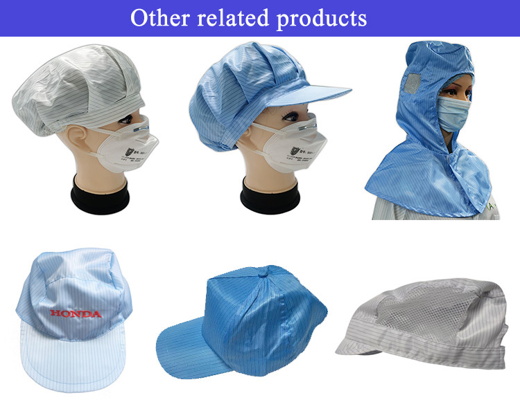 OEM Brown ESD Anti Static Cap 99% Polyester 1% Carbon Fiber