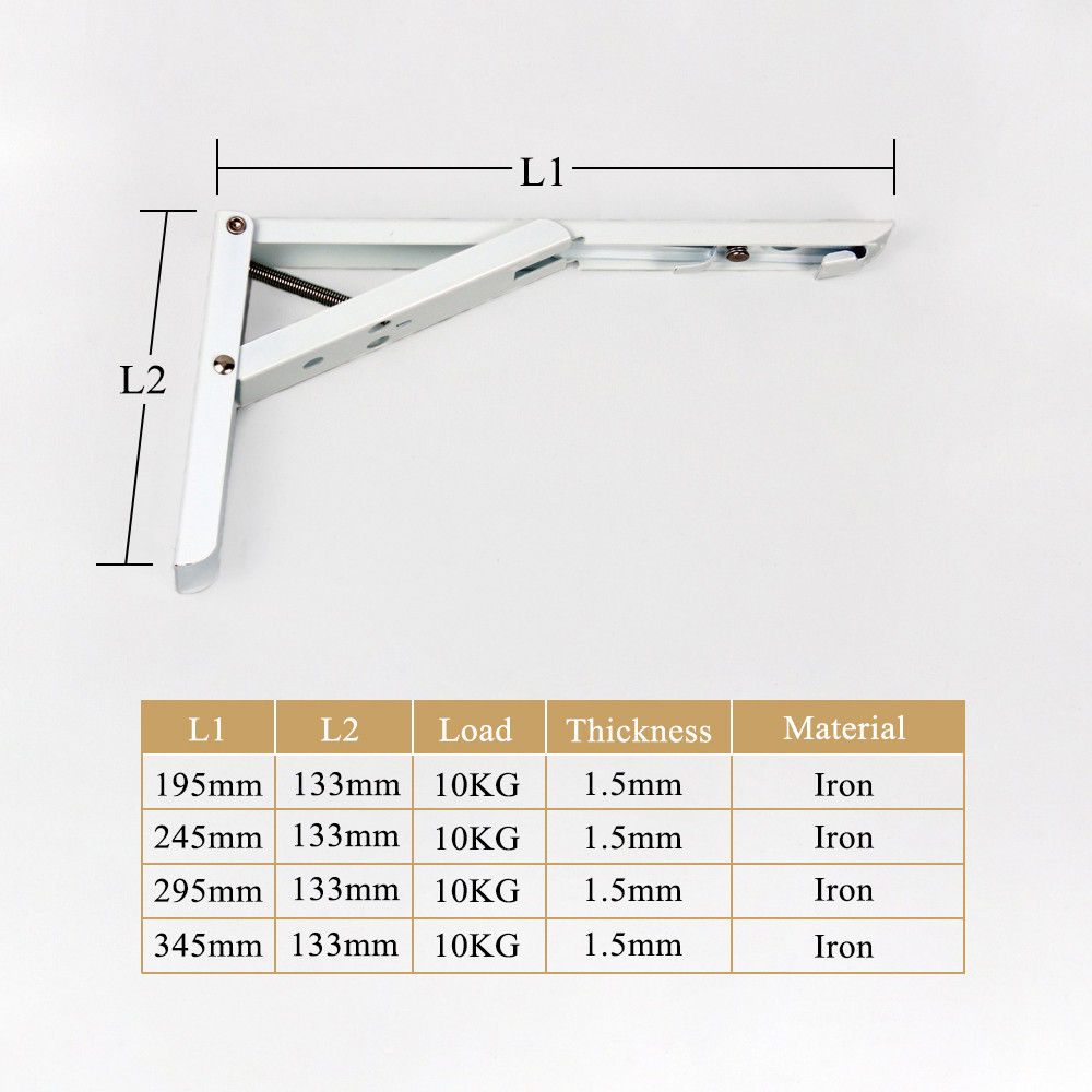 SGS Satin Iron Folding Floating Shelf Brackets With High Bearing Gravity