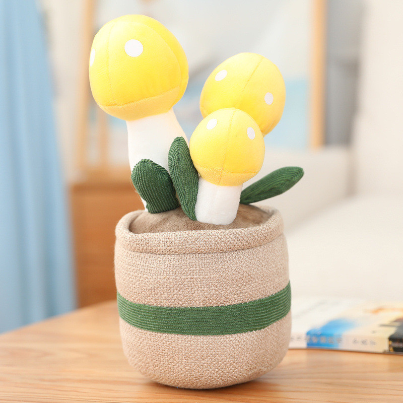 Short Plush Simulation Potted Flower Stuffed Toys ISO9001 For Home Decor