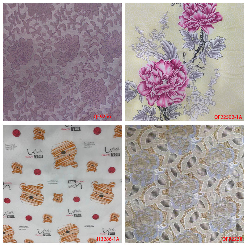 100% Polyester Golden Pongee Mattress Quilting Fabric Warp Knitting Printing