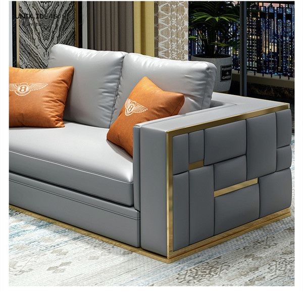 Modular Couch For Small Spaces 6 Seater Genuine Leather Sectional Sofa 3 Piece