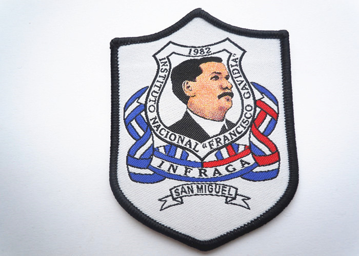 Polyester Woven Custom Clothing Patches Self Adhesive Embroidery