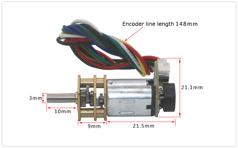 N20 Dc Gear Motor With Encoder JGA12-N20 Mini Dc Gear Box Motor With Reduct 6v Dc Gear Motor