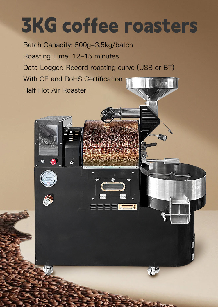 3kg Table Top Coffee Roaster Machine Coca Bean Small Coffee Machine For Home And Cafe
