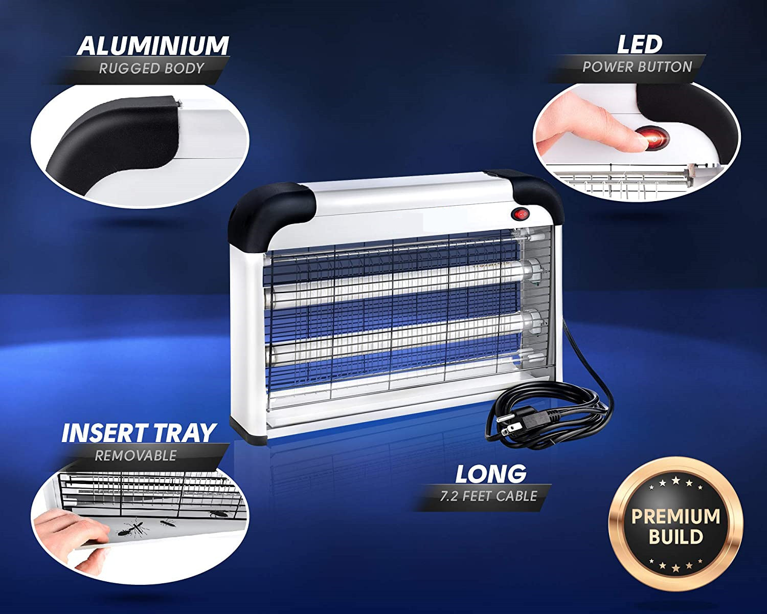 JZ Original 20w Aluminum Electric Fly Catcher Insest Killing Pest Control Bug Zapper Mosquitoes Killer Lamp for Indoor