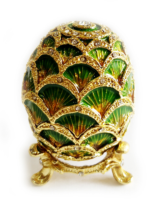 Vintage Trinket Box Faberge Egg Jewelry Box Antique Engraved Easter Egg Jewerly Box Trinket Box Hinged Ring Holder